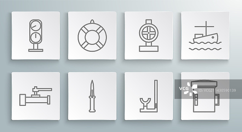 工业金属管道和阀门线条合集图片素材