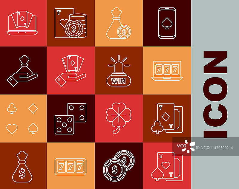 带有心形的在线老虎机扑克牌图片素材