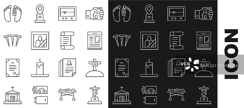 带十字架的墓碑死亡讣告图片素材
