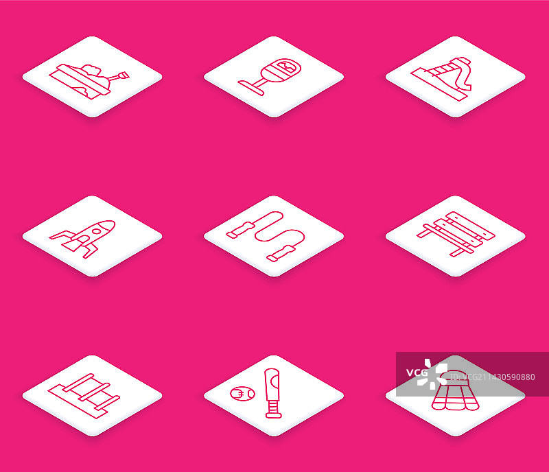 沙坑、垃圾桶、儿童滑梯组合图片素材