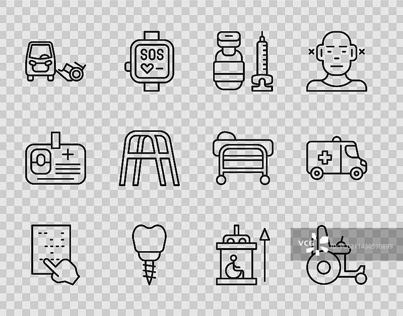 盲文电动轮椅注射器组合图片素材