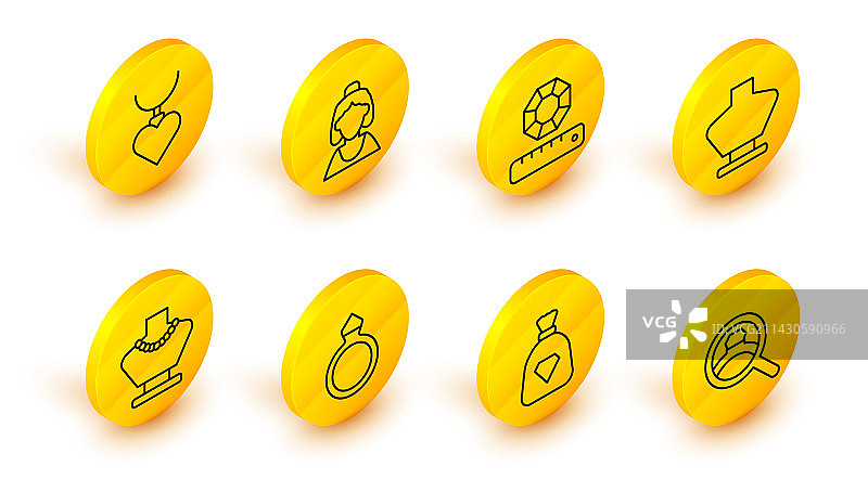 镶嵌宝石的钻石订婚戒指包线条设计图片素材