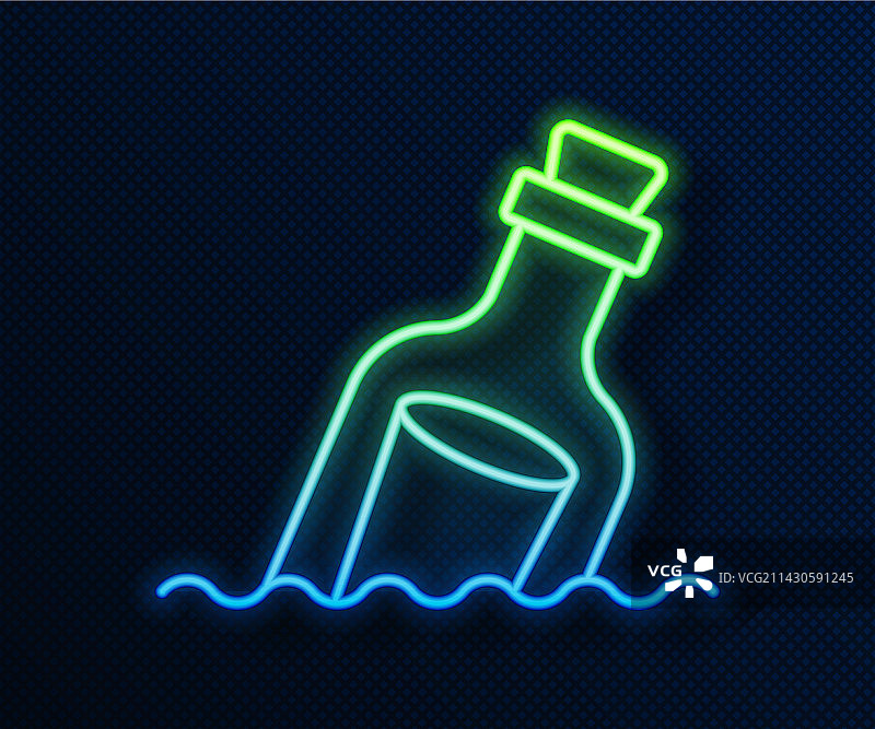 发光霓虹灯线条玻璃瓶装留言图片素材