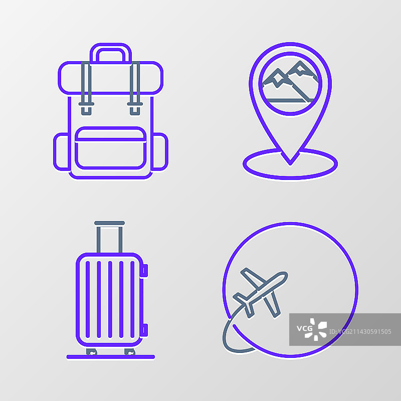 飞行中的飞机和行李箱地球图片素材