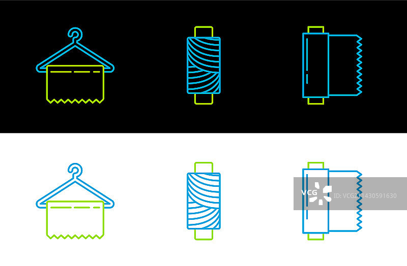 纺织面料卷、衣架与衣柜图片素材