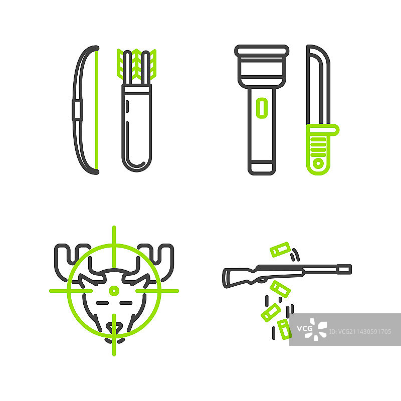 枪支狩猎驼鹿线条图标图片素材