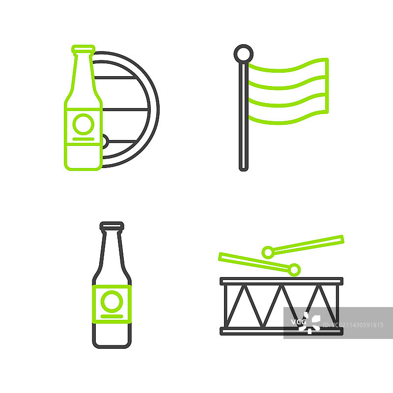 线条乐器鼓和鼓槌图片素材