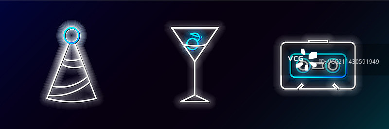 复古录音带派对帽元素图片素材