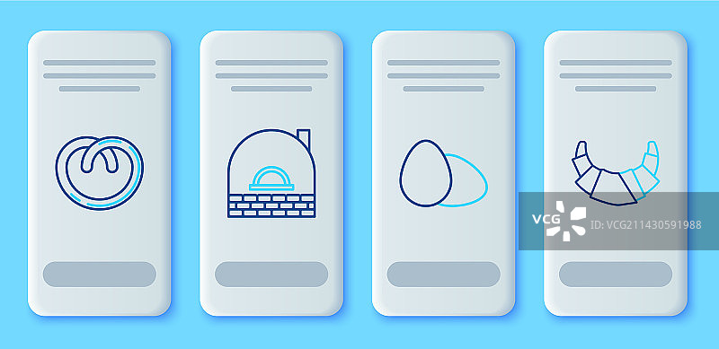 砖炉、鸡蛋、椒盐卷饼简图图片素材