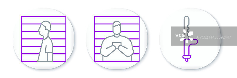 警用警棍嫌疑犯线条图标图片素材