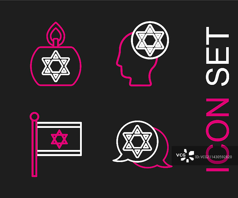 线条大卫之星以色列国旗东正教合集图片素材