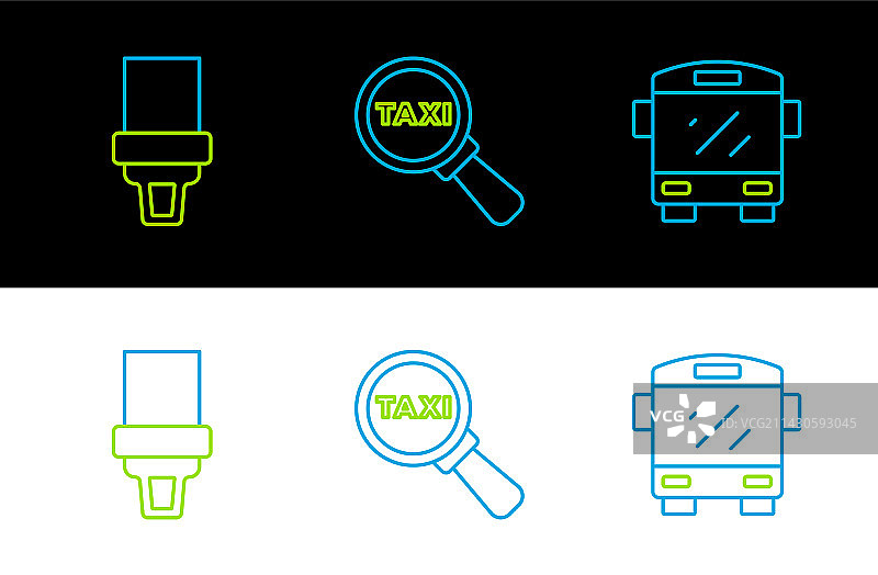公交车安全带和放大镜图片素材