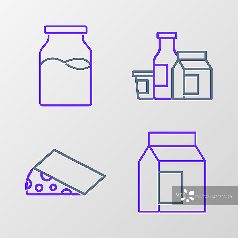 线条纸张牛奶奶酪包装盒图片素材