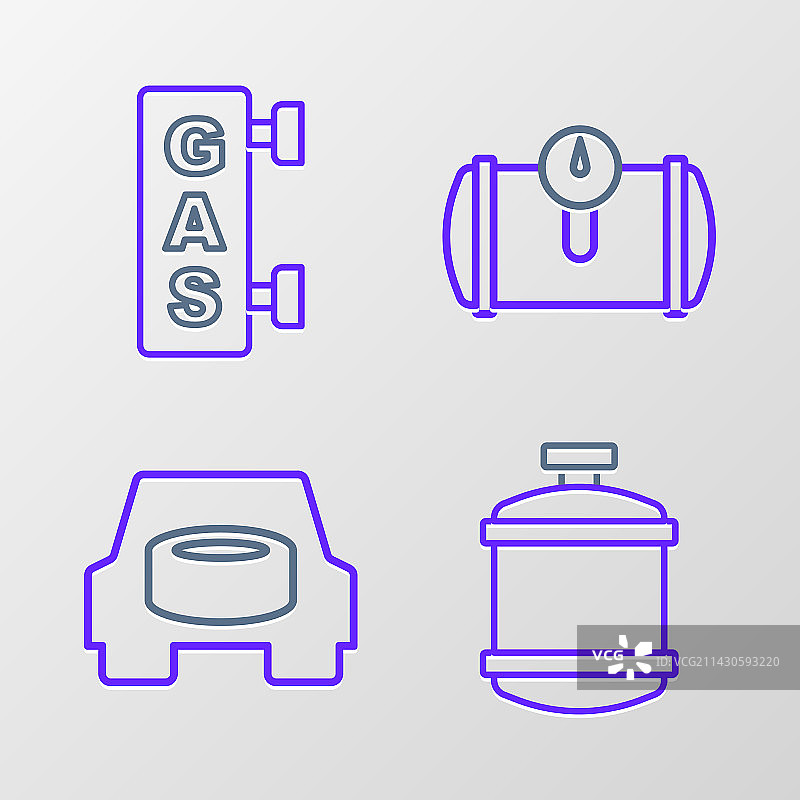 线条设置丙烷气罐汽车备胎图片素材