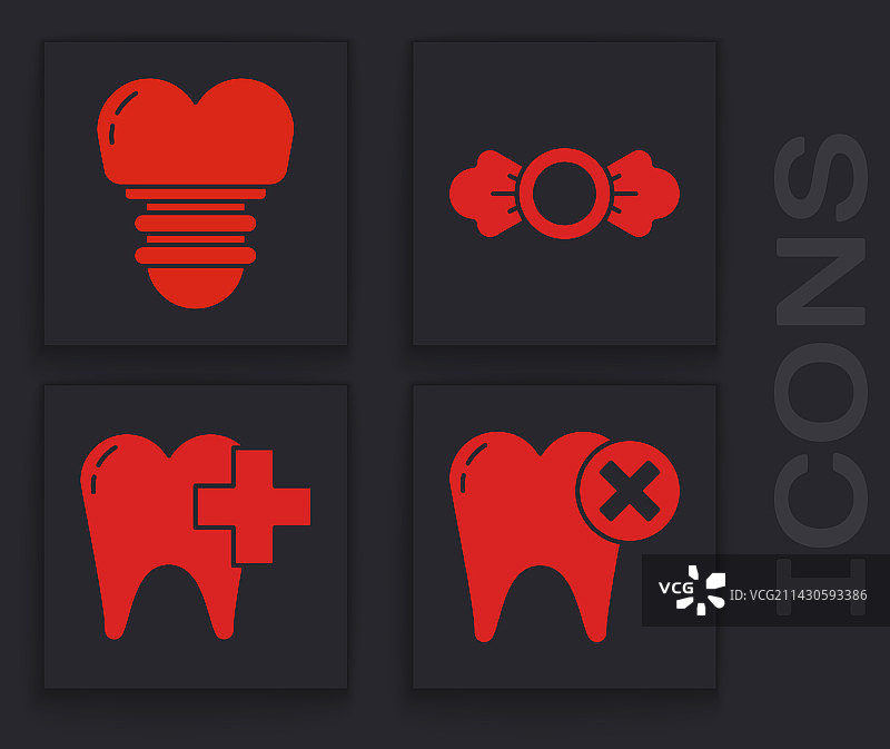 龋齿牙齿、种植牙和糖果图片素材