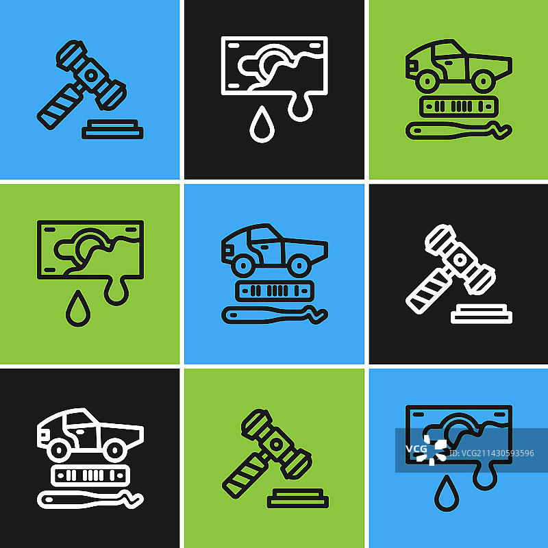 法官 gavel、汽车盗窃与血腥钱图片素材