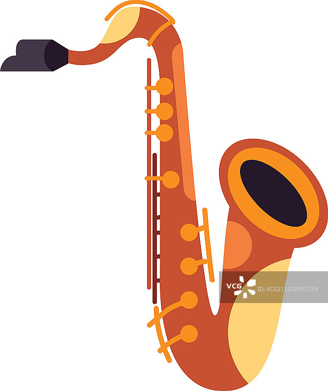 扁平风格萨克斯管设计图片素材