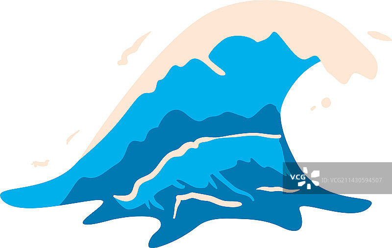 扁平风格海浪图片素材