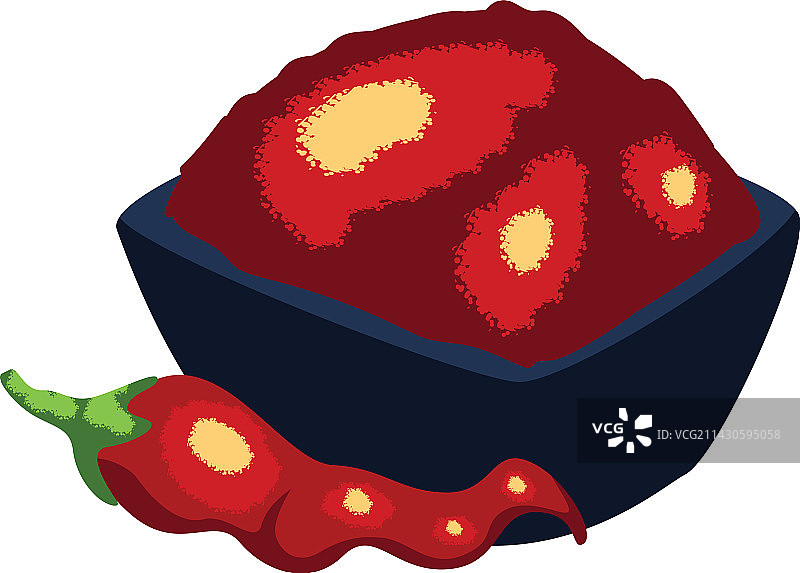 扁平风辣椒粉和胡椒图片素材