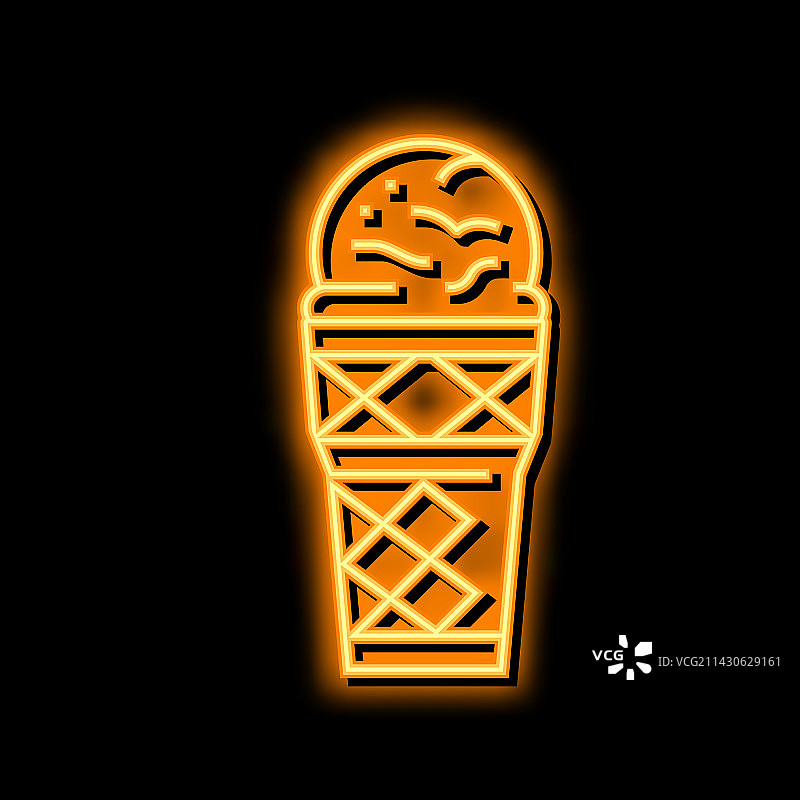 霓虹灯咖啡冰淇淋图标图片素材