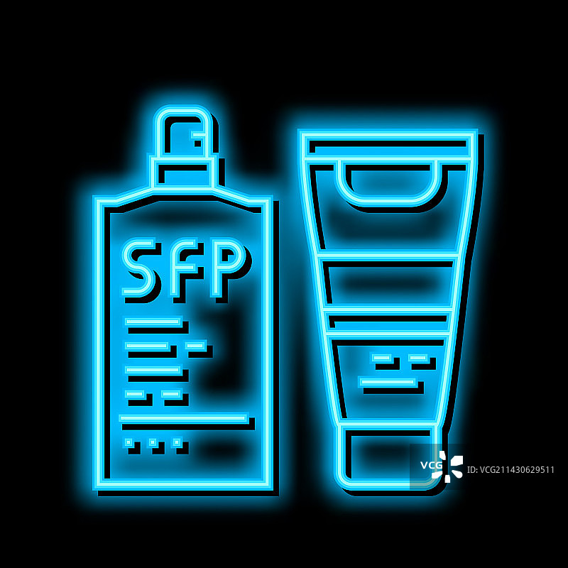 SPF-30霓虹灯防晒护肤油图片素材