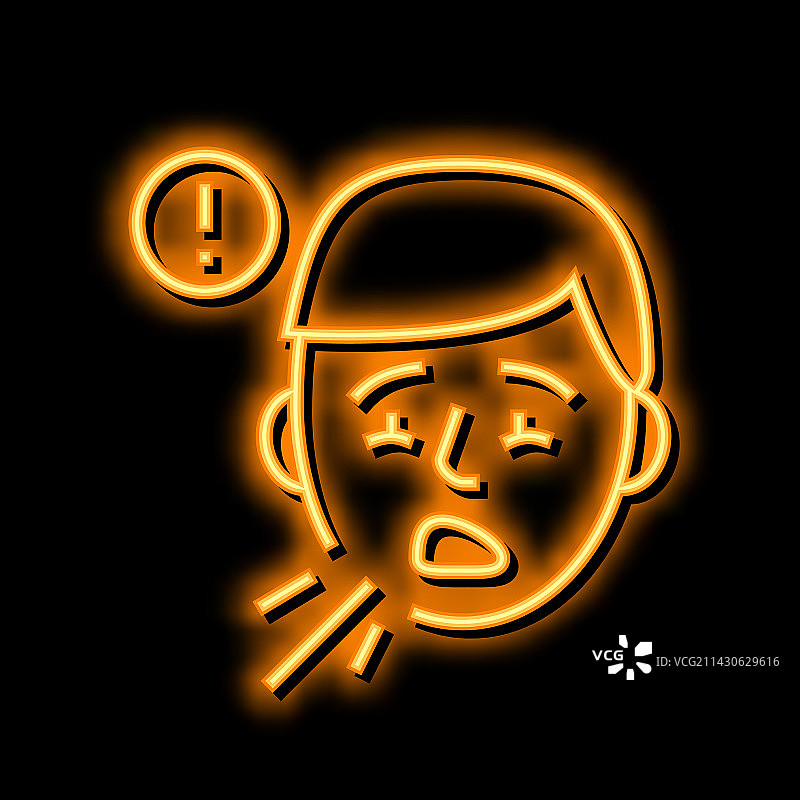 减肥间皮瘤霓虹灯发光图标图片素材