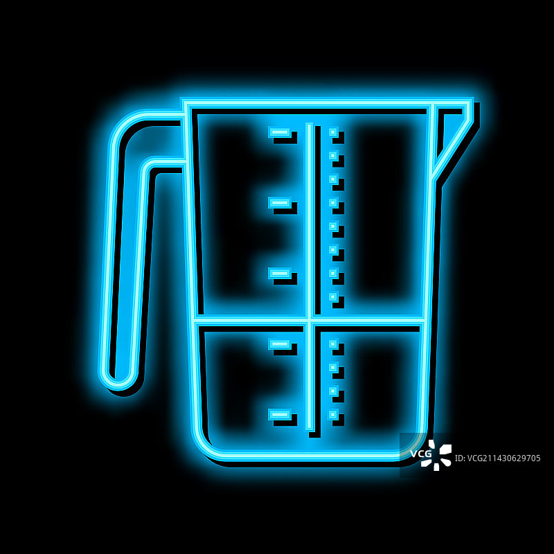 洗衣量杯霓虹灯发光图标图片素材