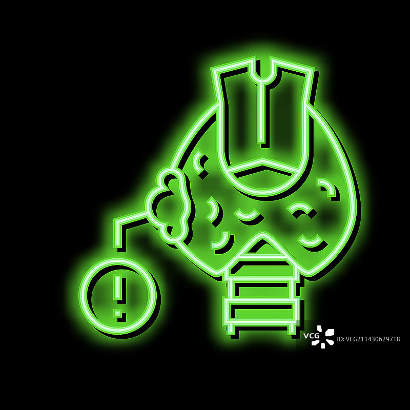 甲状腺癌霓虹灯发光图标图片素材