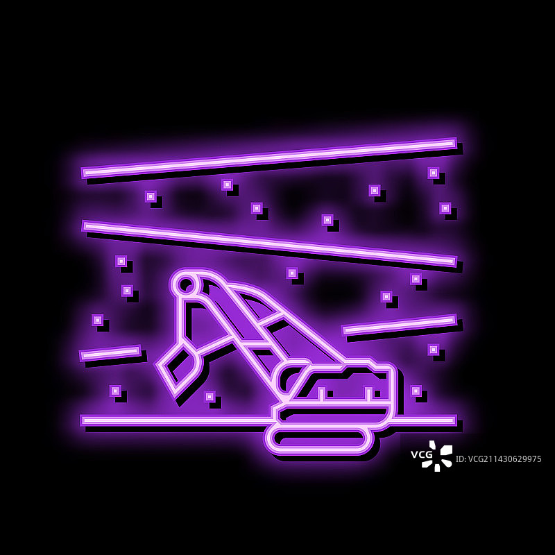 露天矿钢铁生产霓虹灯图标图片素材