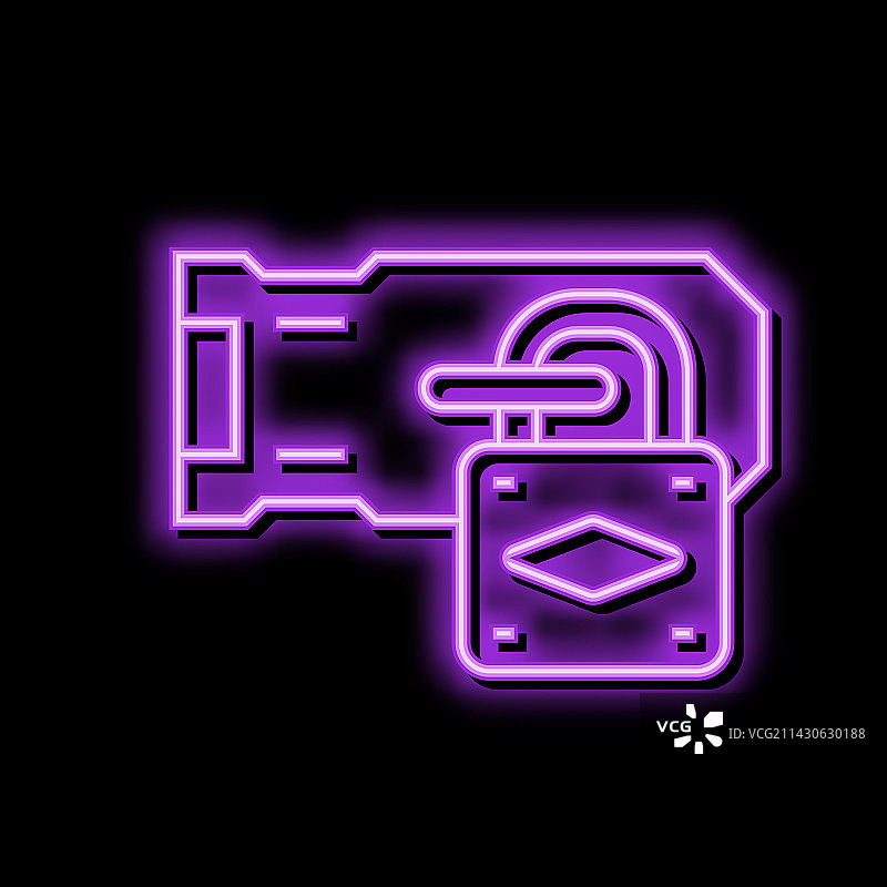 门锁霓虹灯发光图标图片素材
