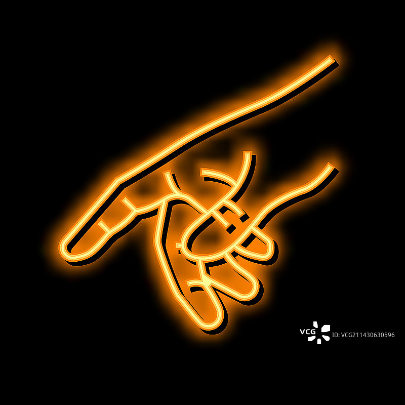 手指触摸霓虹灯发光图标图片素材