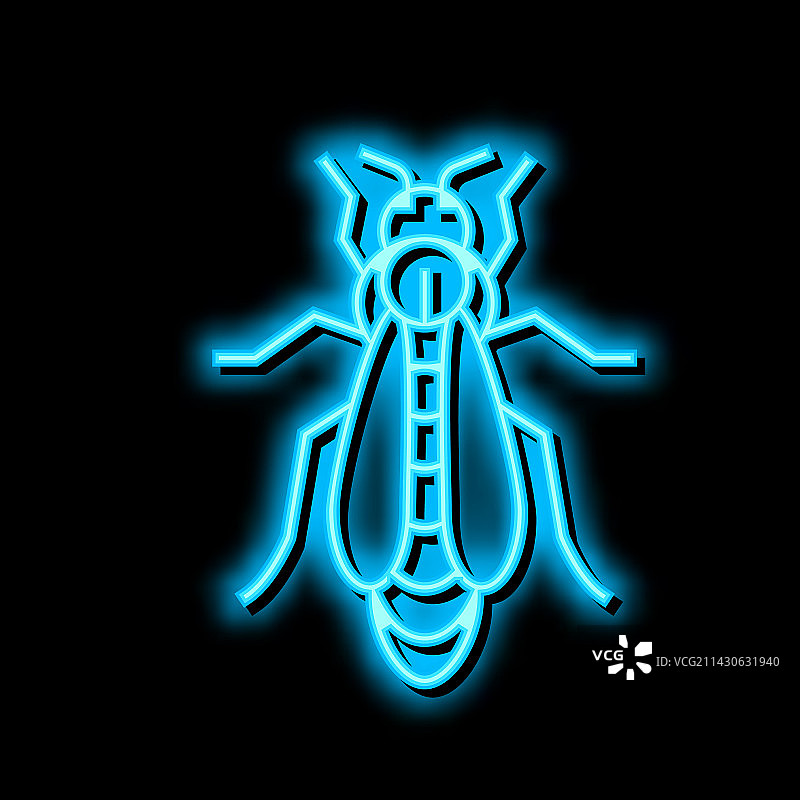 蜂王养蜂霓虹灯图标图片素材