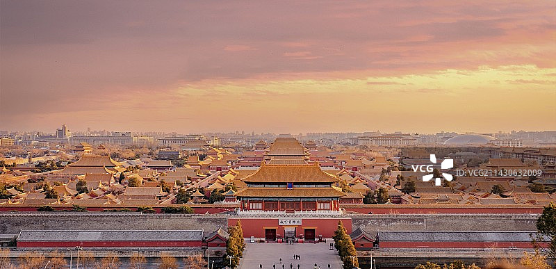 故宫与晚霞图片素材