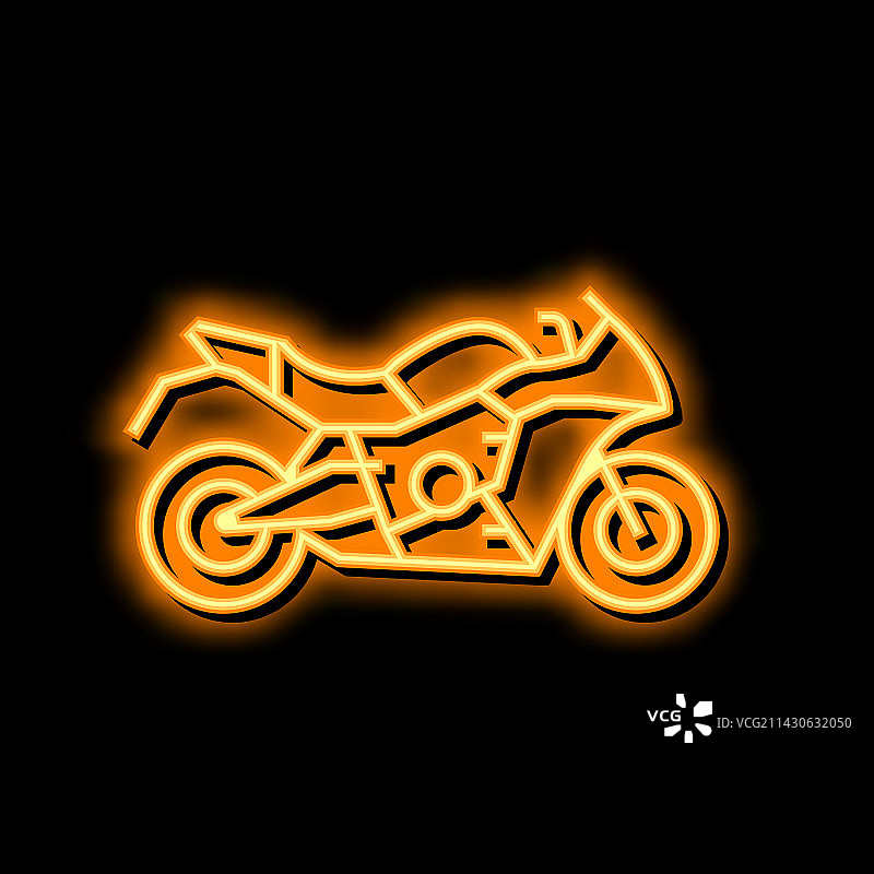 霓虹灯摩托车图标图片素材
