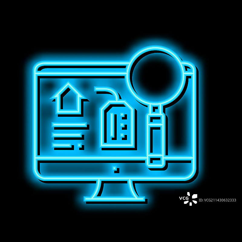 搜索租赁房产霓虹灯发光图标图片素材