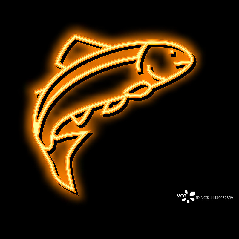 霓虹灯光三文鱼图标图片素材