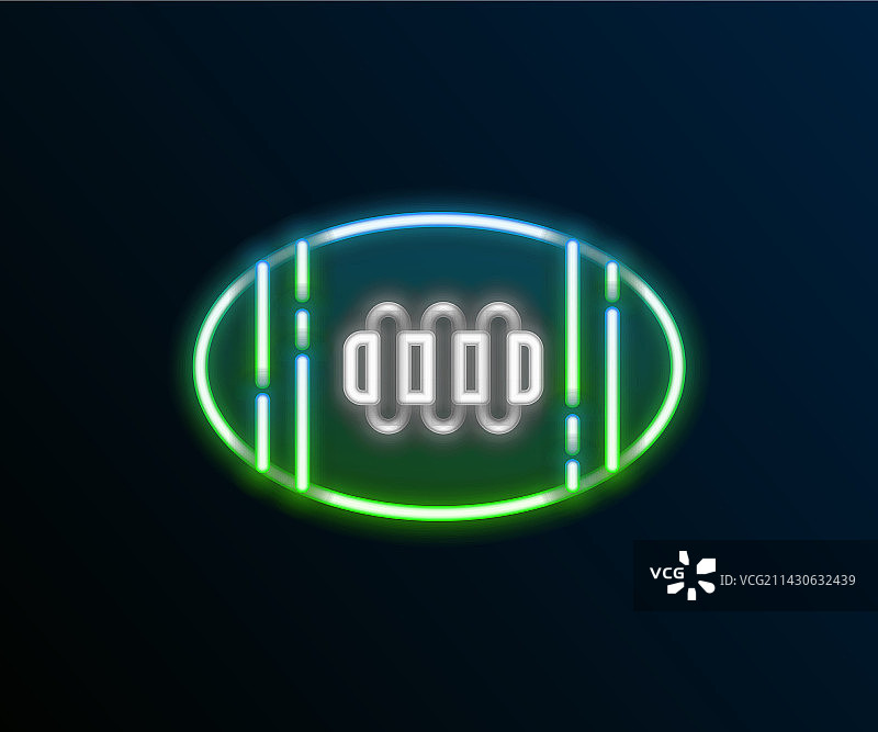 发光的霓虹灯线条美式橄榄球图标图片素材