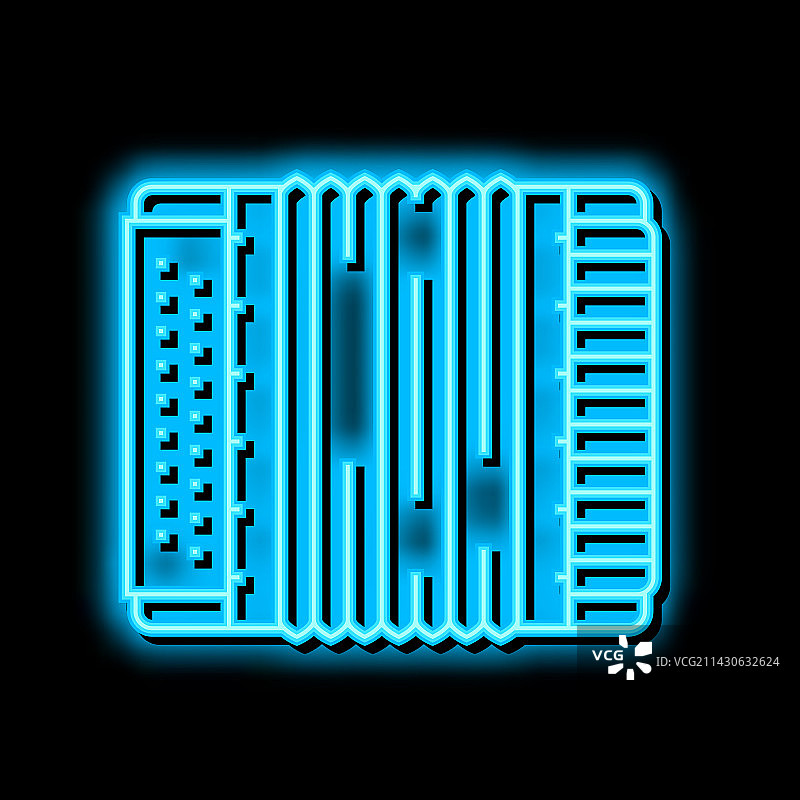 手风琴经典乐器霓虹灯效果图片素材