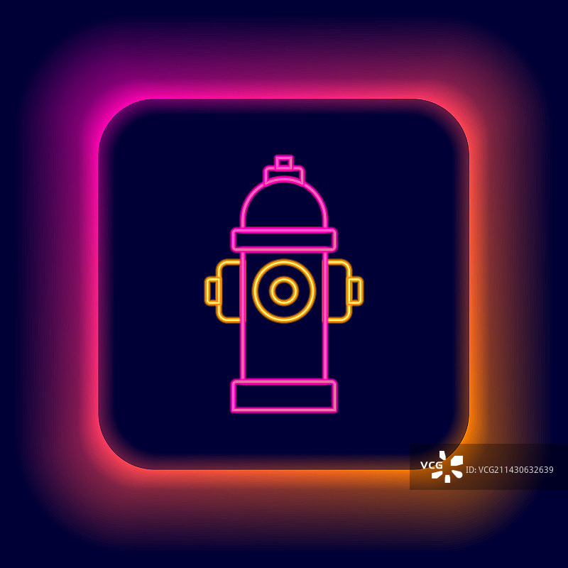 发光霓虹灯消防栓图标图片素材