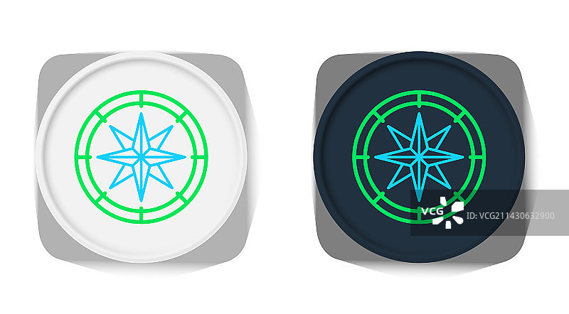 白色背景上的罗盘图标线条图片素材