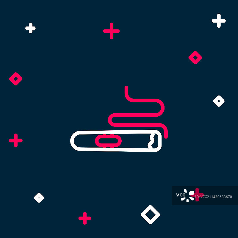 蓝色背景上的雪茄线条图标图片素材