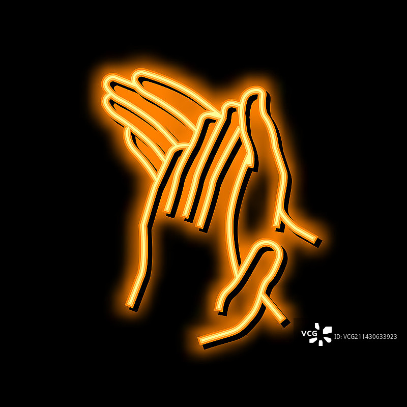 鼓掌欢呼霓虹灯图标图片素材