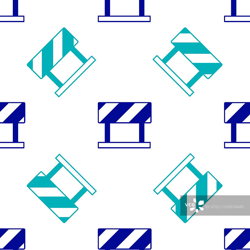 蓝色路障图标，无缝图案图片素材