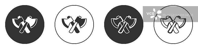 白色背景上的黑色木制斧头图标图片素材