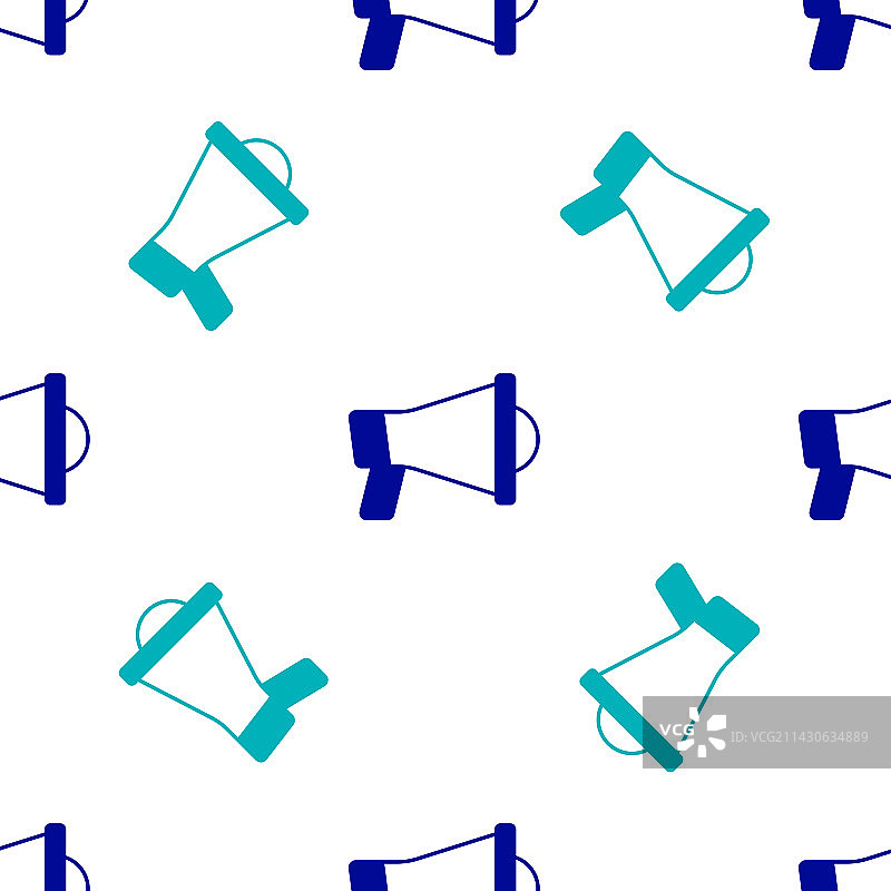 蓝色喇叭图标无缝图案图片素材