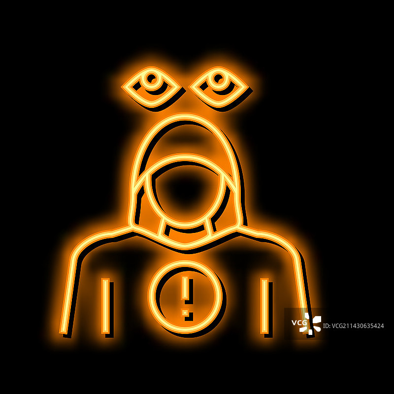 跟踪犯罪霓虹灯发光图标图片素材