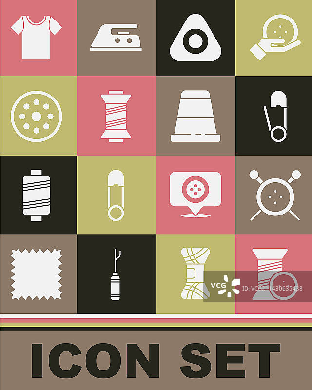 缝纫线和纽扣针织针套装图片素材