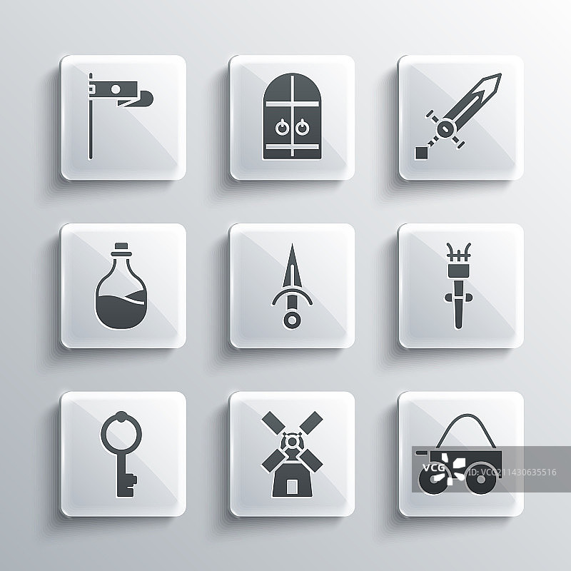 风车木制四轮车火炬火焰组合图片素材