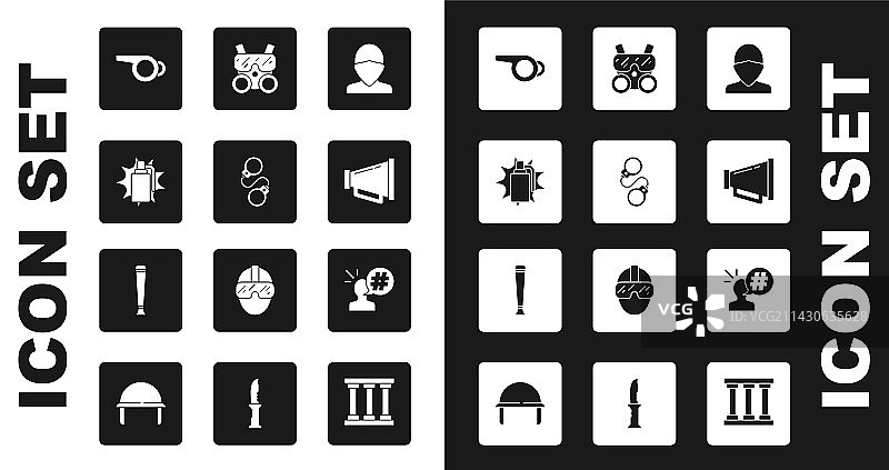 破坏者手铐手榴弹口哨扩音器套装图片素材