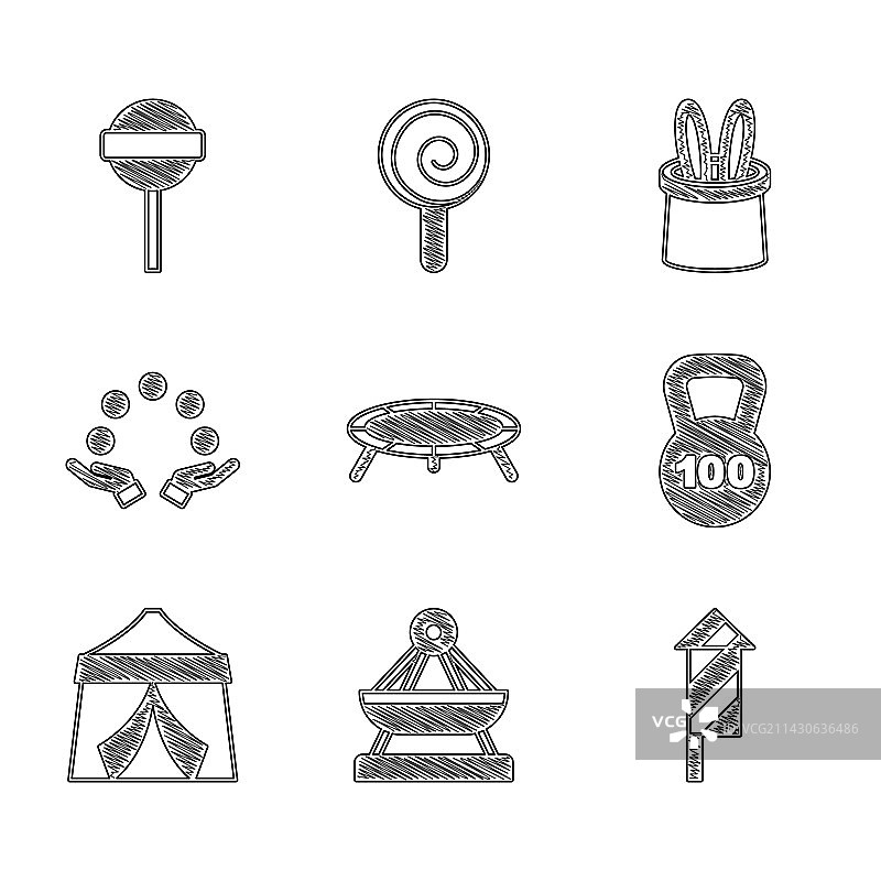 跳跃蹦床船秋千烟花合集图片素材